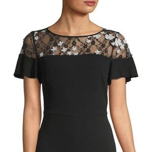 Karl Lagerfeld Black Embroidered Floral Jumpsuit